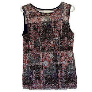 Bobbie Brooks Ladies Babydoll Top size M Sheer Lined Sleeveless Y2K Boho